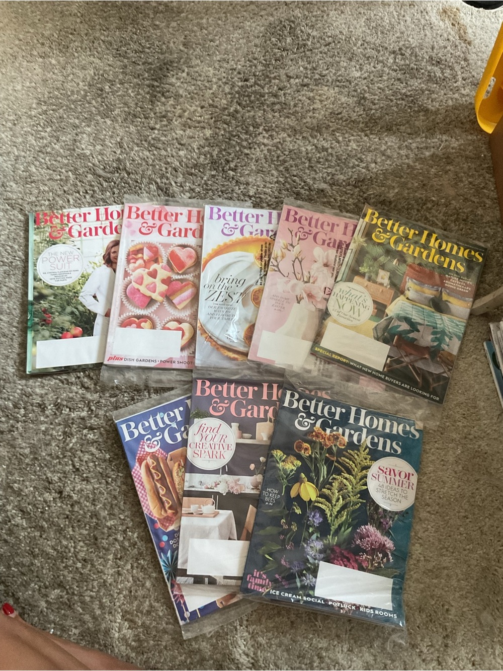 Better Homes And Gardens Magazines - Pink, Blue, Green, Purple, Tan Covers